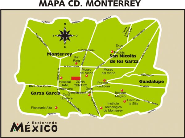 downtown map of monterrey